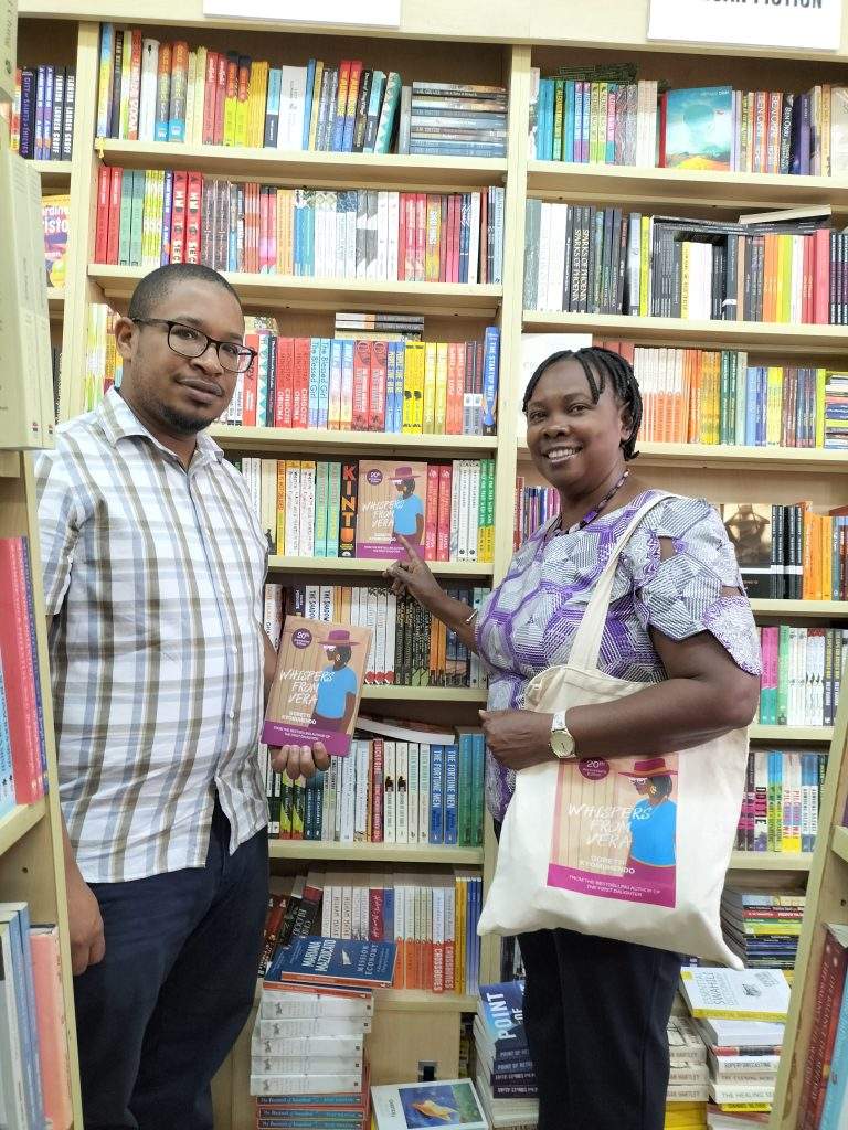 With Ahmed Aidarus, Manager of Prestige Bookshop Nairobi and Founder & CEO of Jahazi Press. Whispers from Vera is now selling at Prestige Bookshop